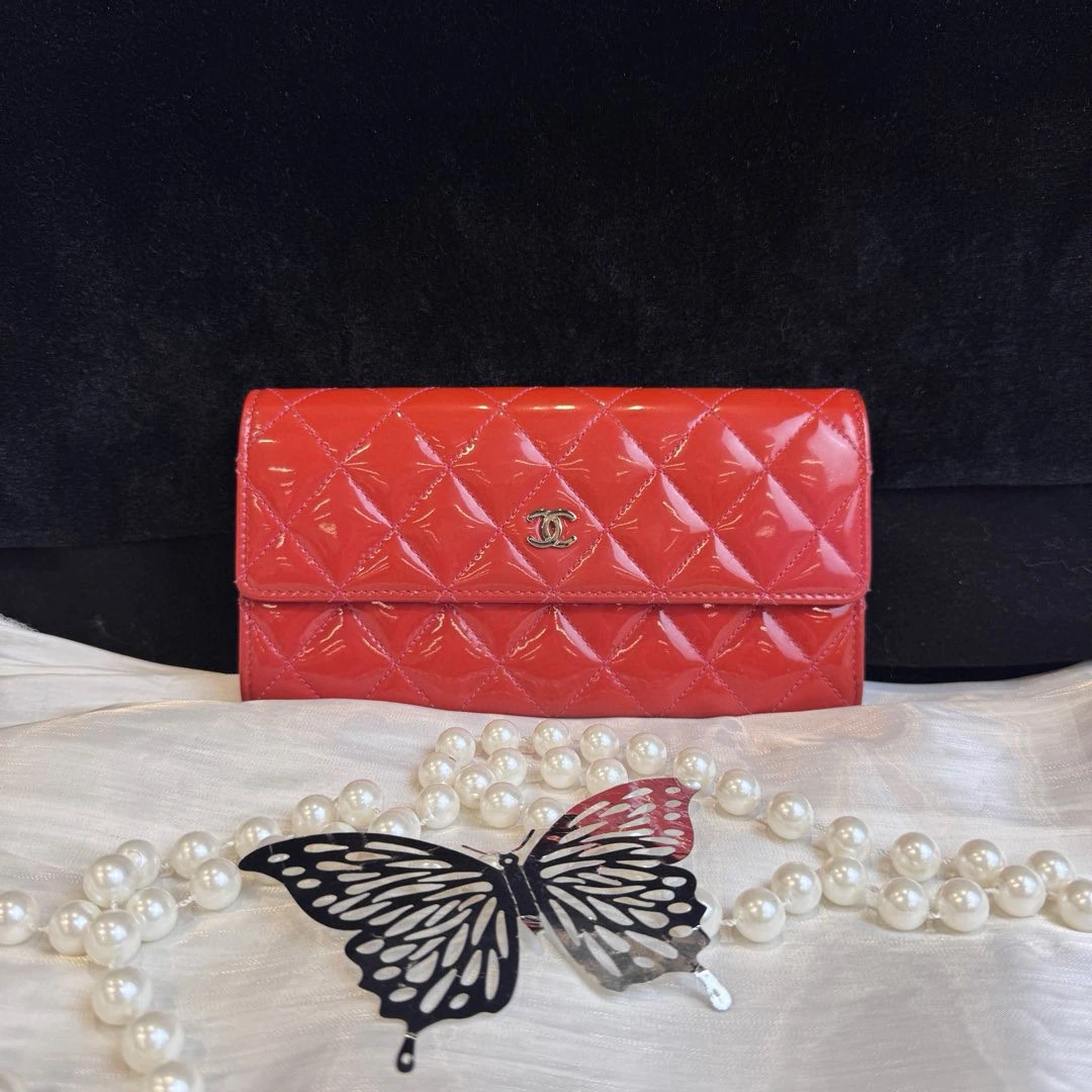 95新 Chanel/香奈儿 chanel西瓜红钱包