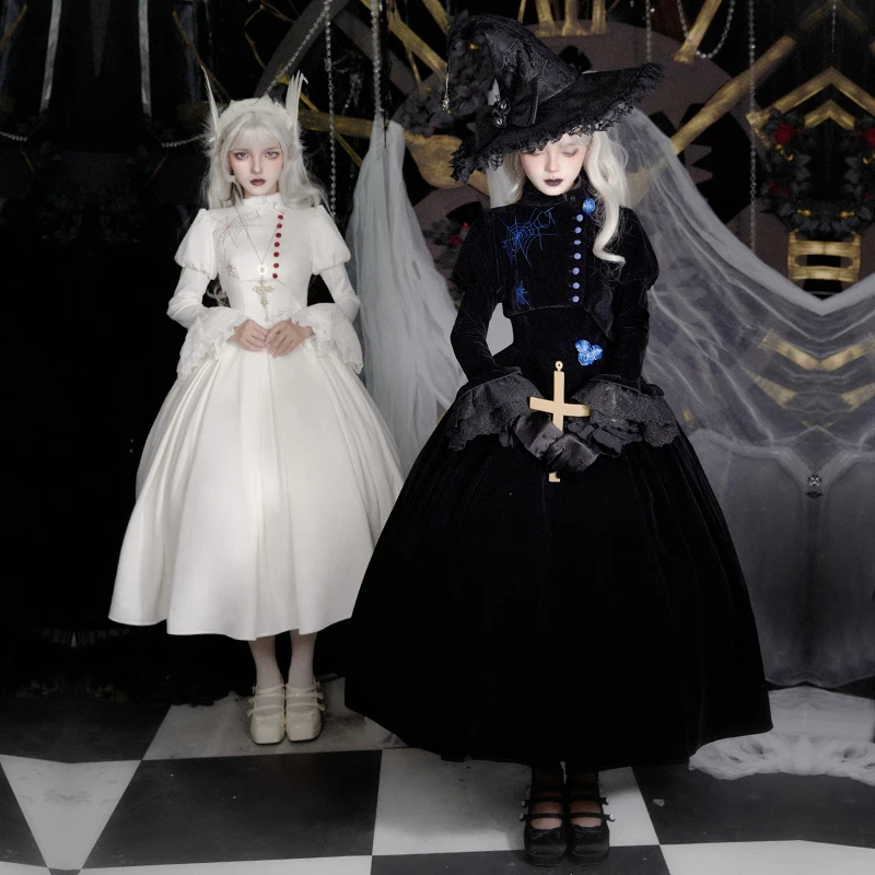 【诡夜诗】withpuji原创设计刺绣上衣鱼骨托胸双子秋冬万圣节lo