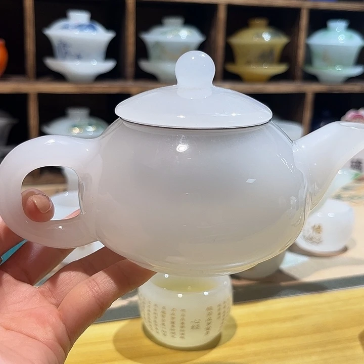 王***康白色茶壶不带礼盒1个