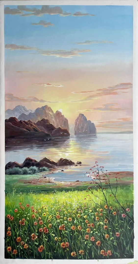 简约轻奢风景挂画客厅过道壁画80×120
