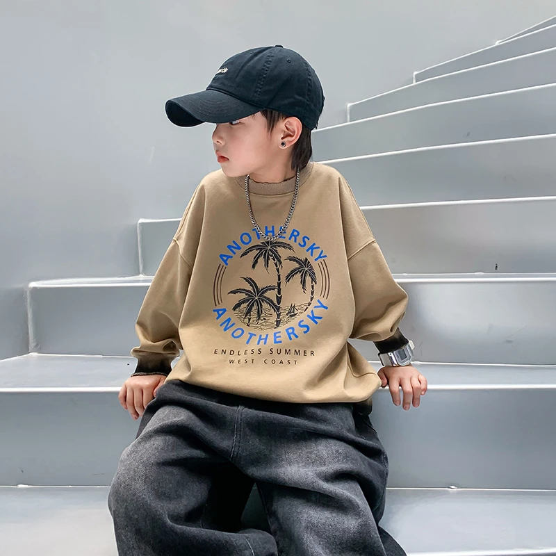 【现货现发】圆领长袖卫衣2025新中大儿童装男孩早秋韩K233WY3398