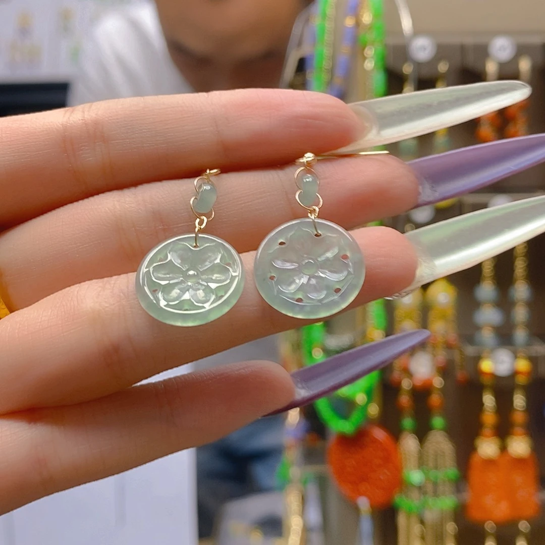 翡翠合金耳饰翡翠