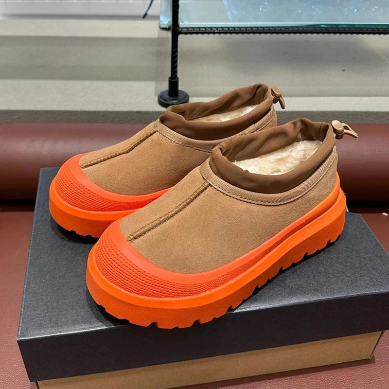 【机能风雪地靴】26新款高低邦系带保暖舒适真皮羊毛一体雪地靴厚底