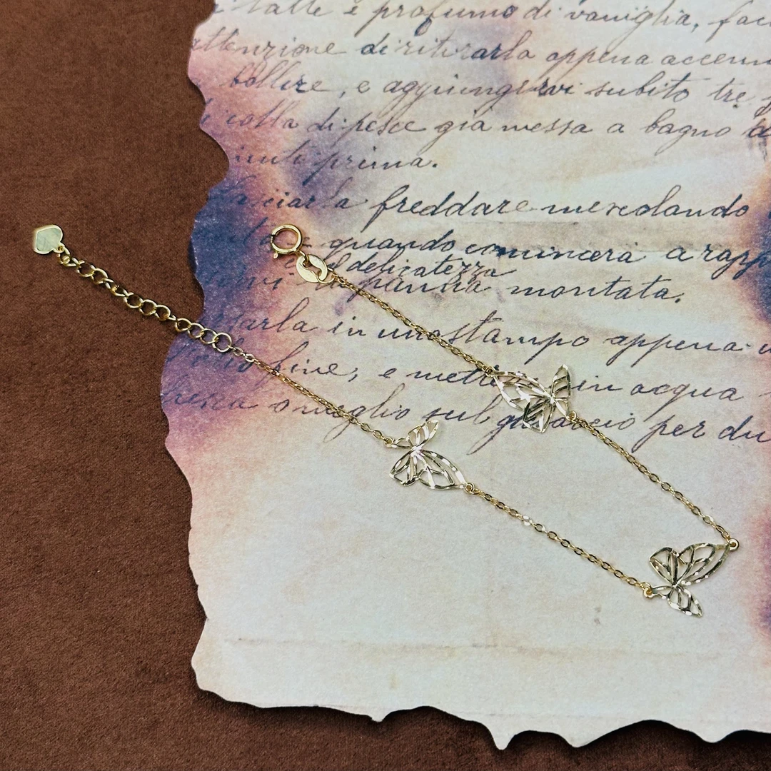 【子萱珠宝】18K金蝶舞手链-ZX2400145