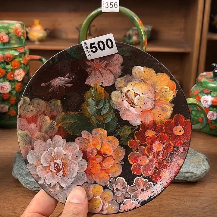 沿***~纯纯莫奈油画风纯纯莫奈油画风杯碟