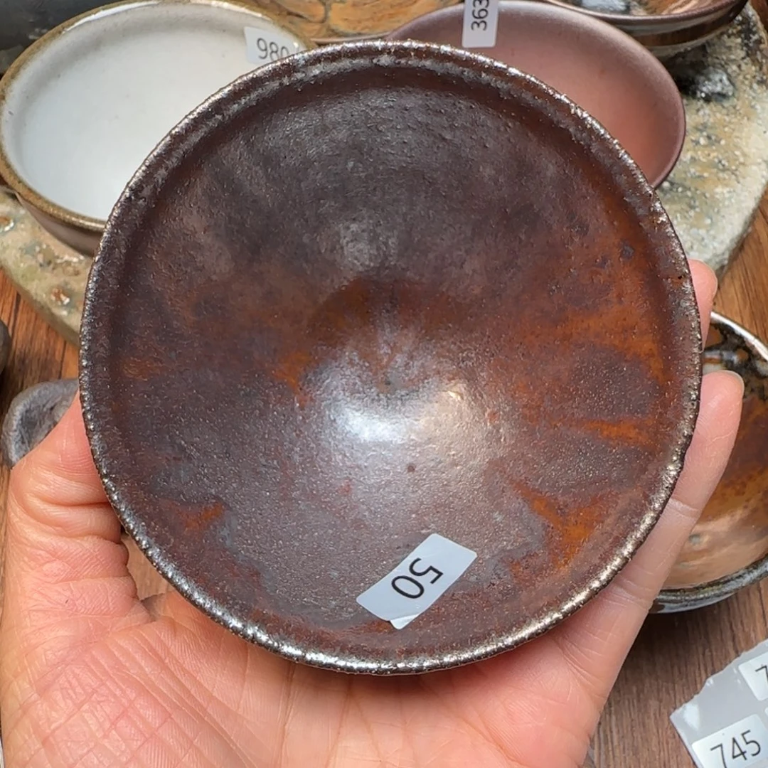 柴烧建盏茶盏茶杯50