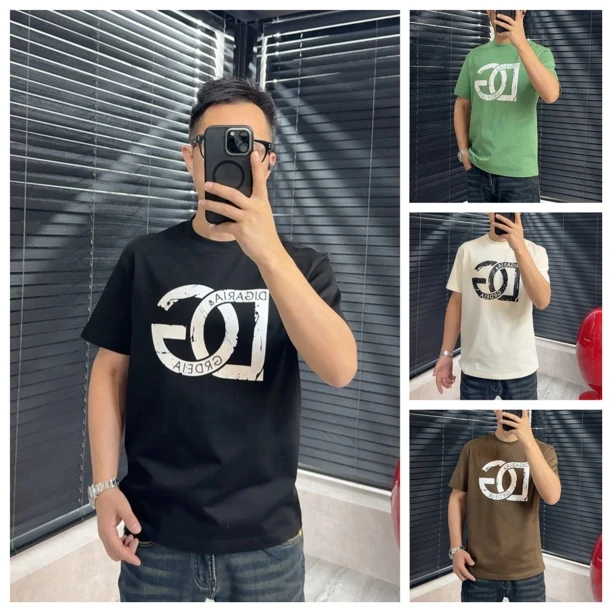 DG迪嘎雅男士短袖G084秋冬男士高端提花匹马棉阔阔打底短袖T恤