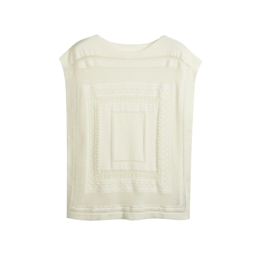 【UN订单】法式镂空设计感透气舒适针织背心0151