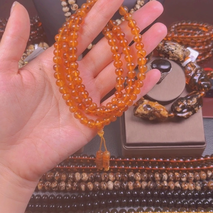 琥珀手链未镶嵌抚顺琥珀蜜蜡手串手链