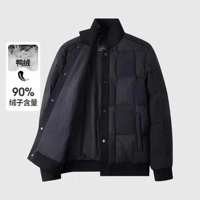 轻奢新国标90绒子黑翻领轻薄羽绒服910