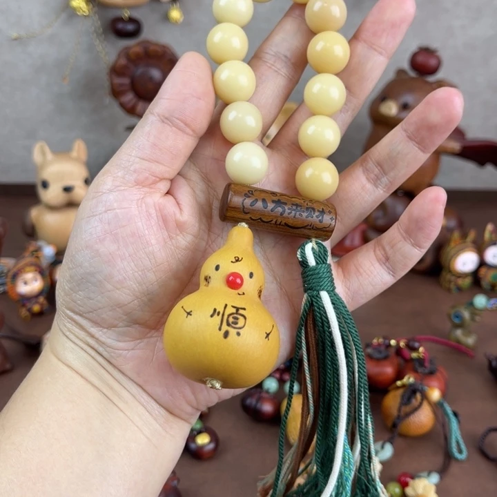 白玉菩提葫芦手把件