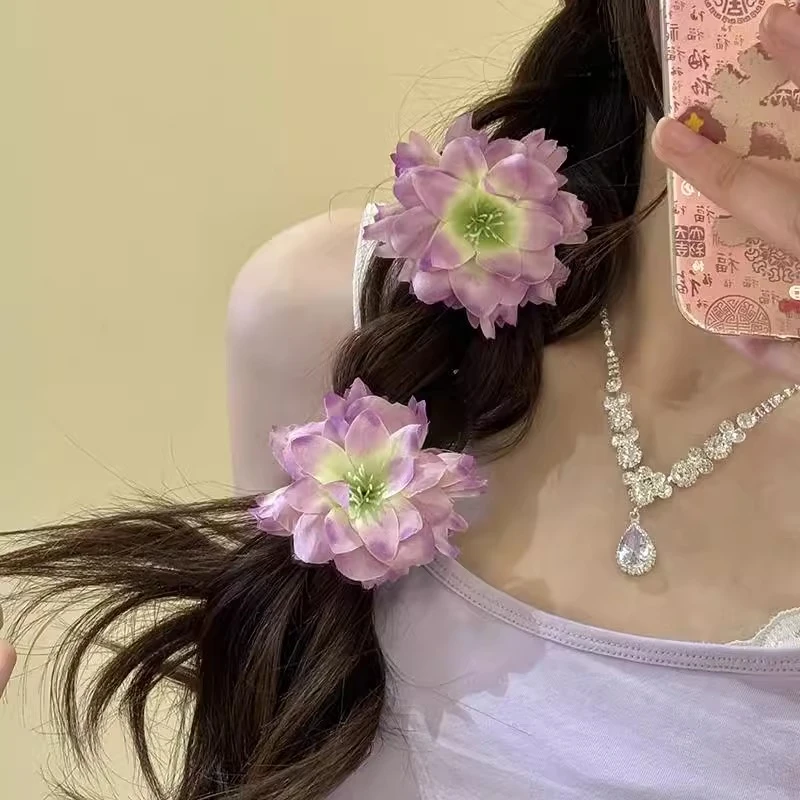 沁人心脾~春夏氛围感紫色花朵发夹侧边夹头饰发卡头花拍照发饰女