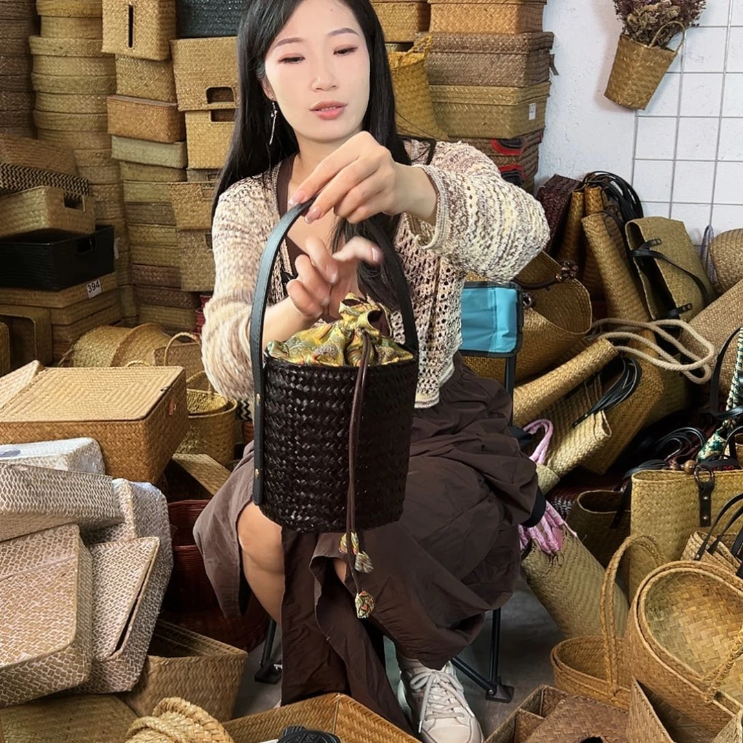 编织带草编包/草编收纳盒微瑕疵