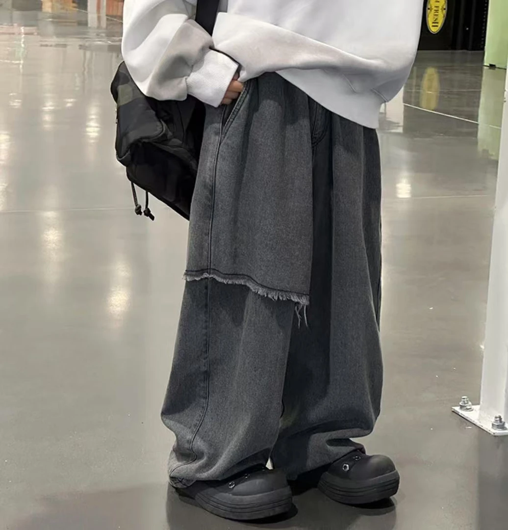 儿童潮酷牛仔裤春秋港风高街宽松潮流百搭直筒韩版30001