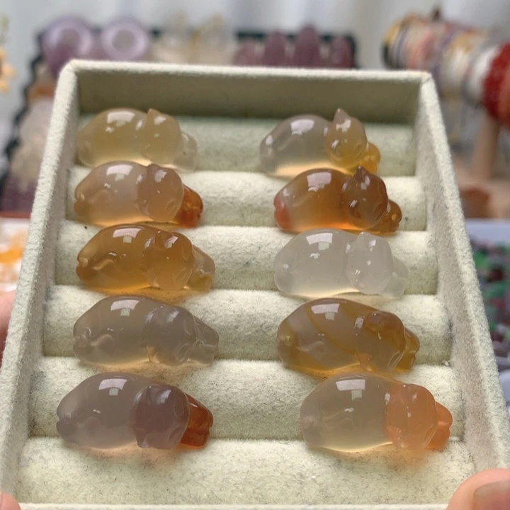 玛瑙/玉髓未镶嵌玛瑙趴趴猫