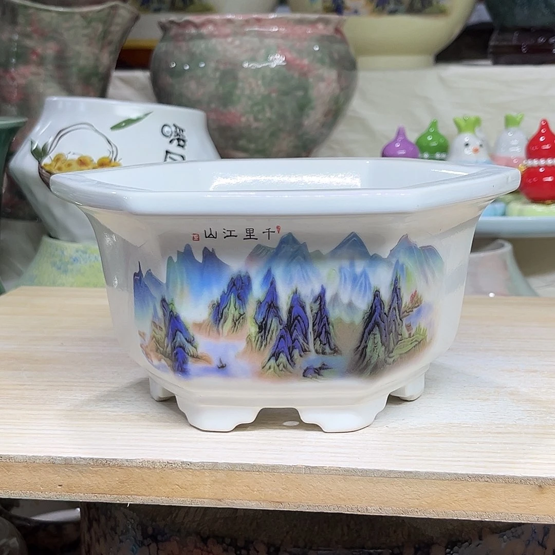 陶瓷绿植多肉微瑕花盆外口径：15*9.5