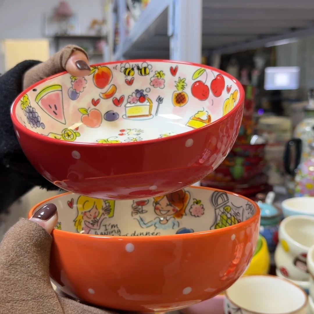 瓷6英寸波点面碗2只看图