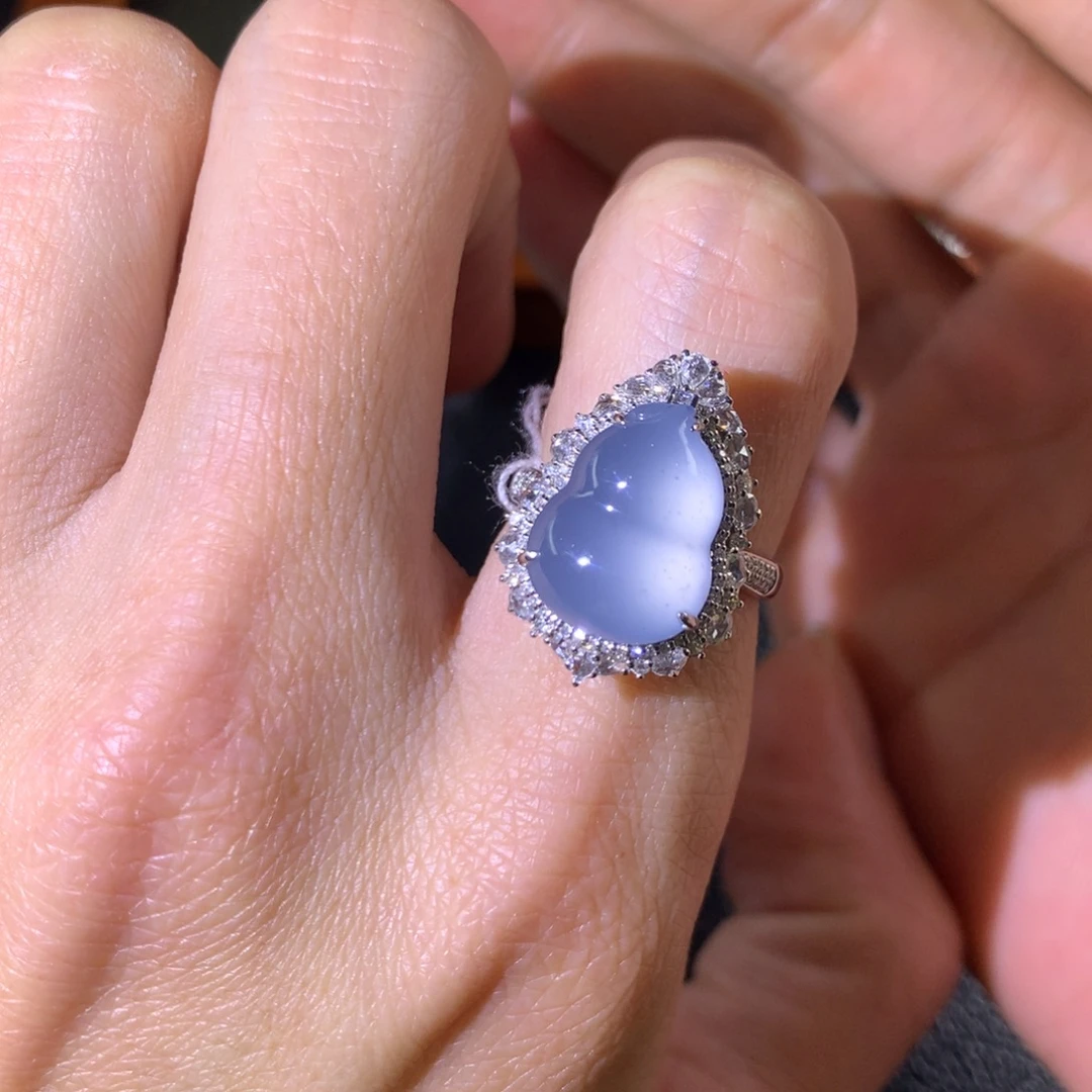 翡翠18K金镶嵌戒指两用款