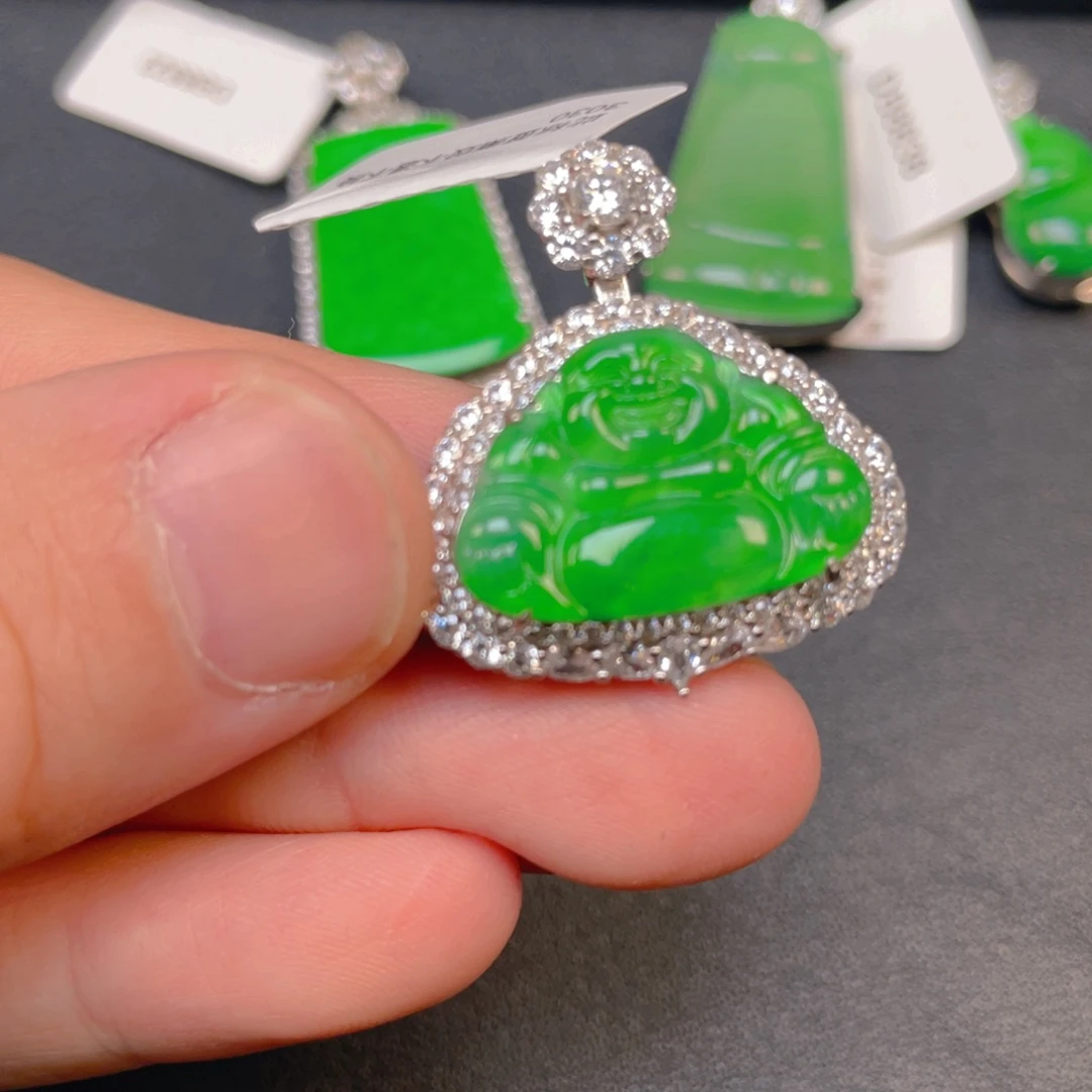 翡翠银S925镶嵌吊坠(不含链)