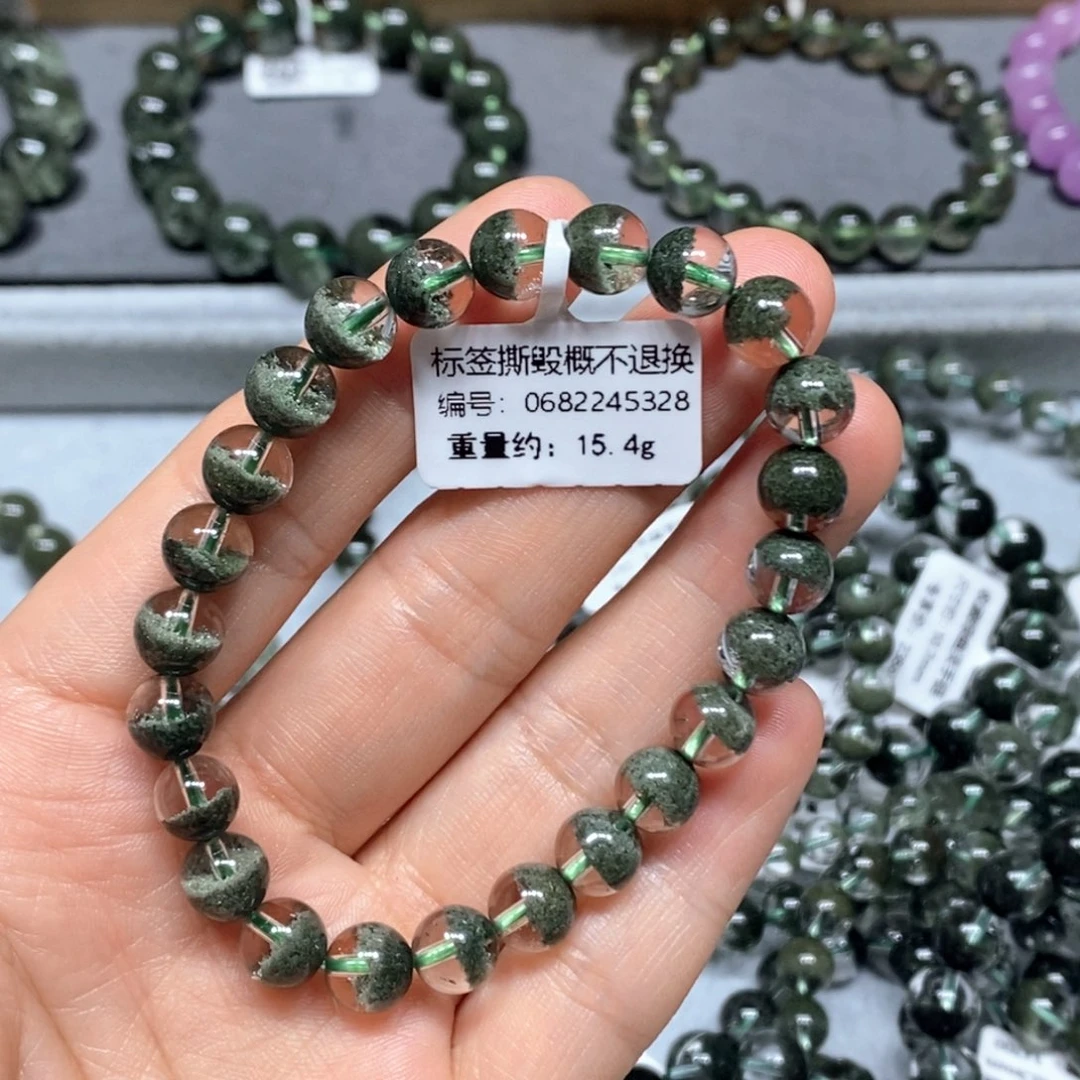 水晶手链未镶嵌绿幽灵单圈手链