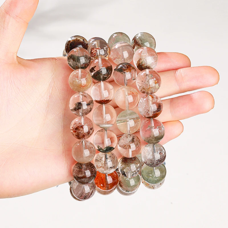 环佩玎当天然四季彩幽灵水晶手串大颗水晶手串约13-14mm多样性发1