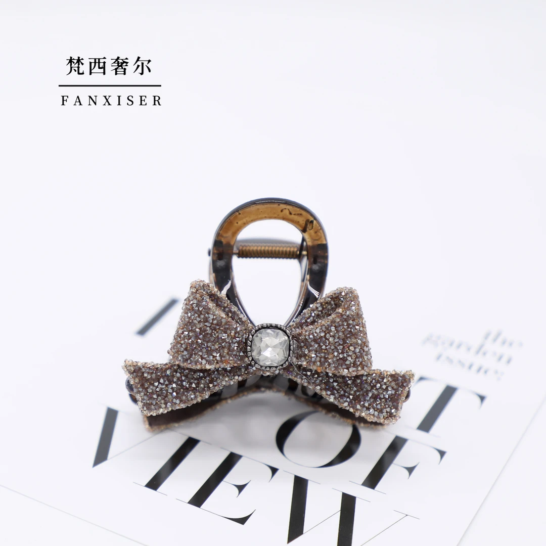 YM1887【锦瑟】优雅时尚咖色抓夹