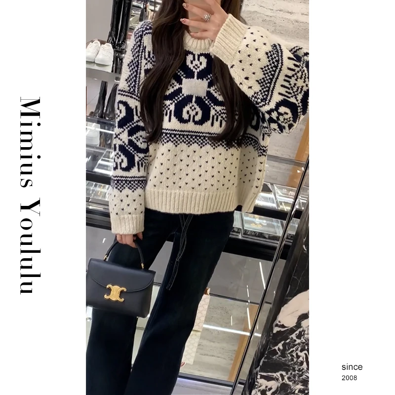 【mimius】七七 复古经典费尔岛嵌花羊毛毛衣 WF11017