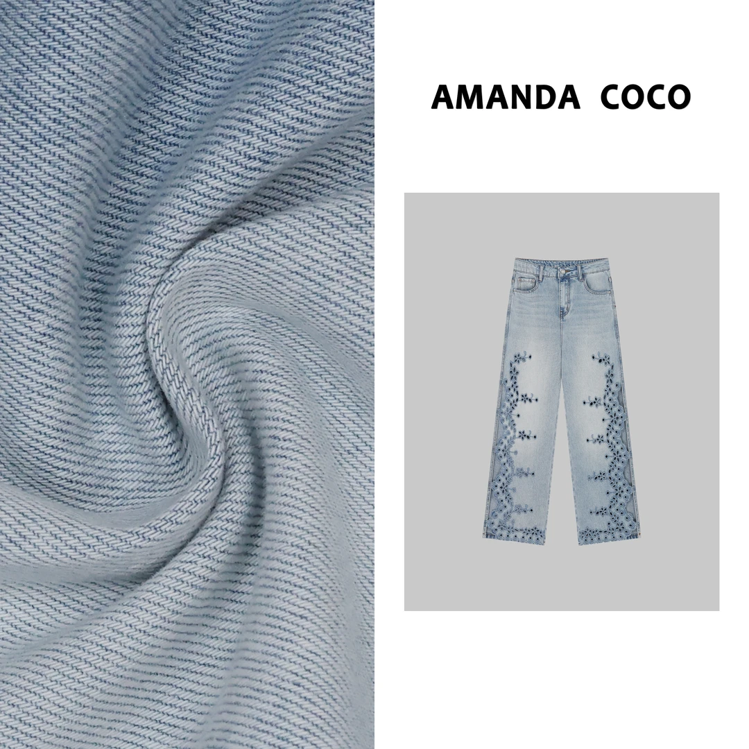 AMANDACOCO 奈奈 | 纯白之夏～设计感镂空花朵宽松显瘦八分牛仔裤