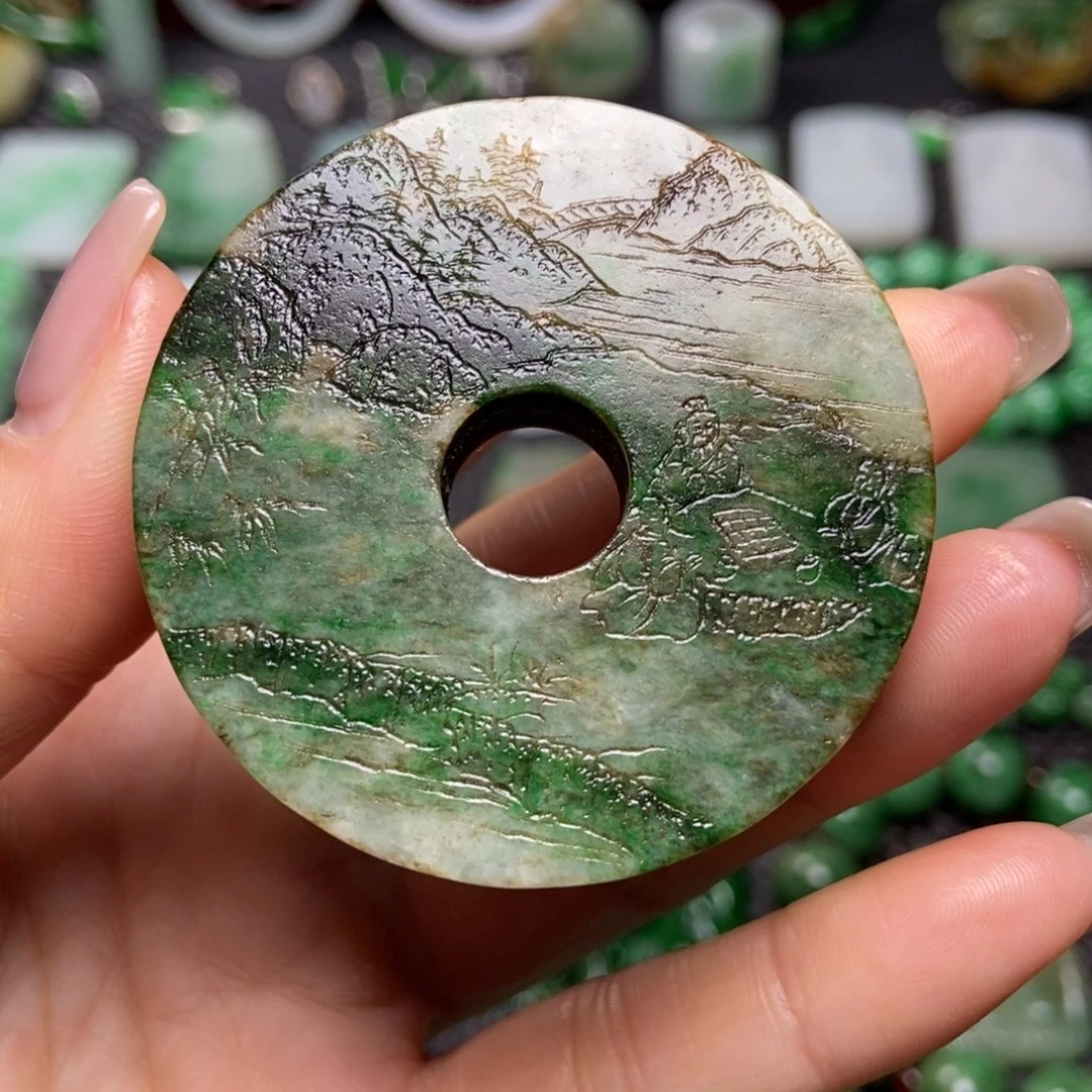 翡翠未镶嵌挂件清