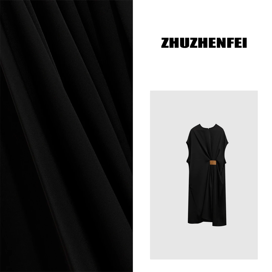 ZHUZHENFEI 微光缎面丝滑宽松百搭无袖528生日连衣裙Z352497