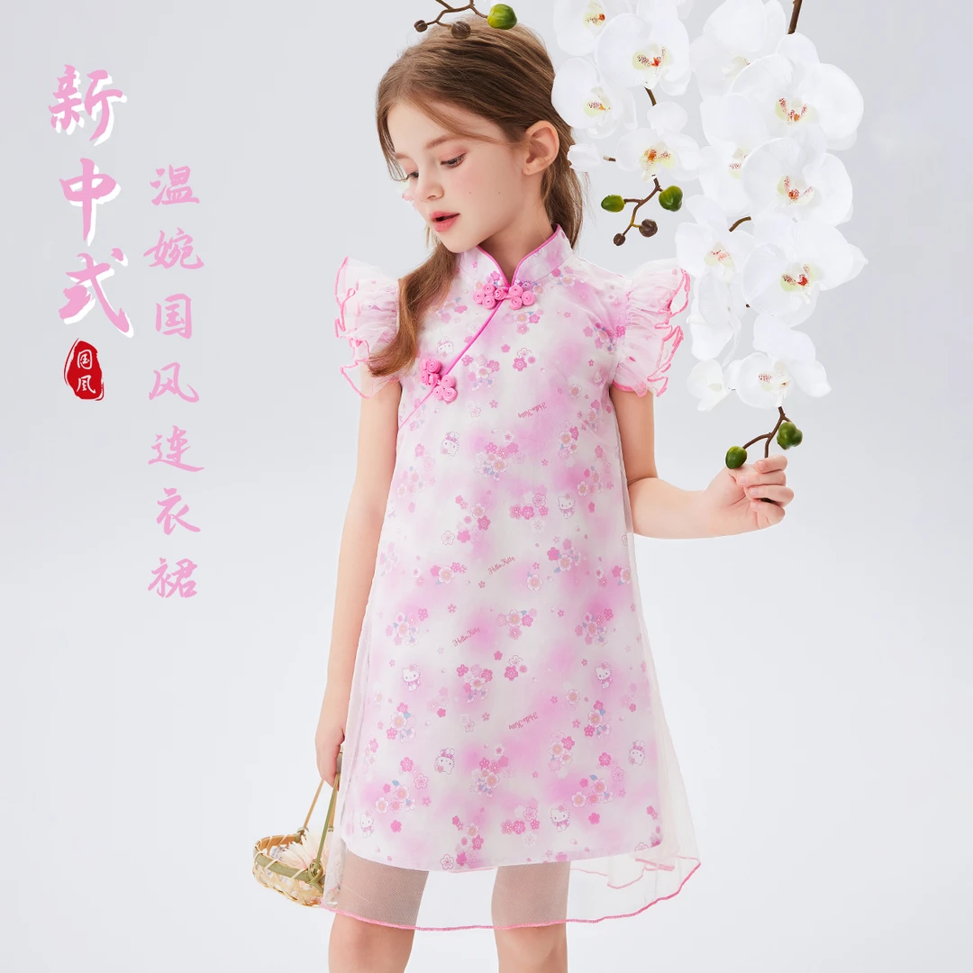 女童夏季2025新款国风新中式时尚旗袍连衣裙CS871003