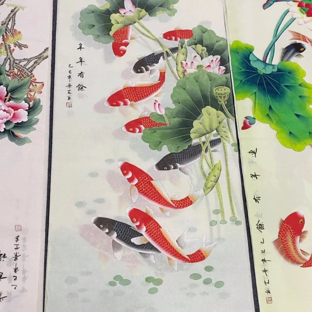 国画尺寸140✖️70四尺手绘工笔画