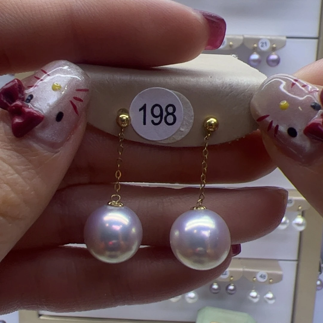 淡水珍珠耳饰18K金镶嵌