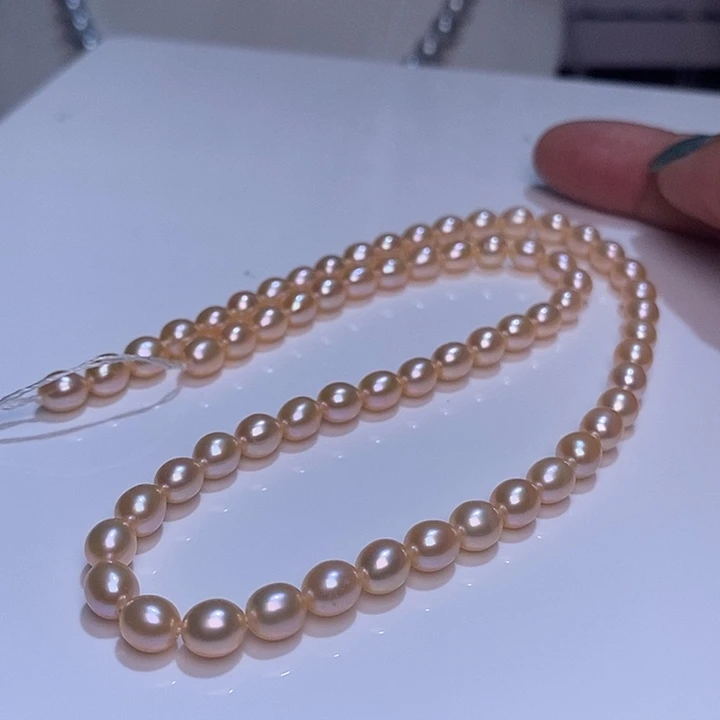 珠宝奇石淡水珍珠未镶嵌头档无暇玫瑰金米5.5mm