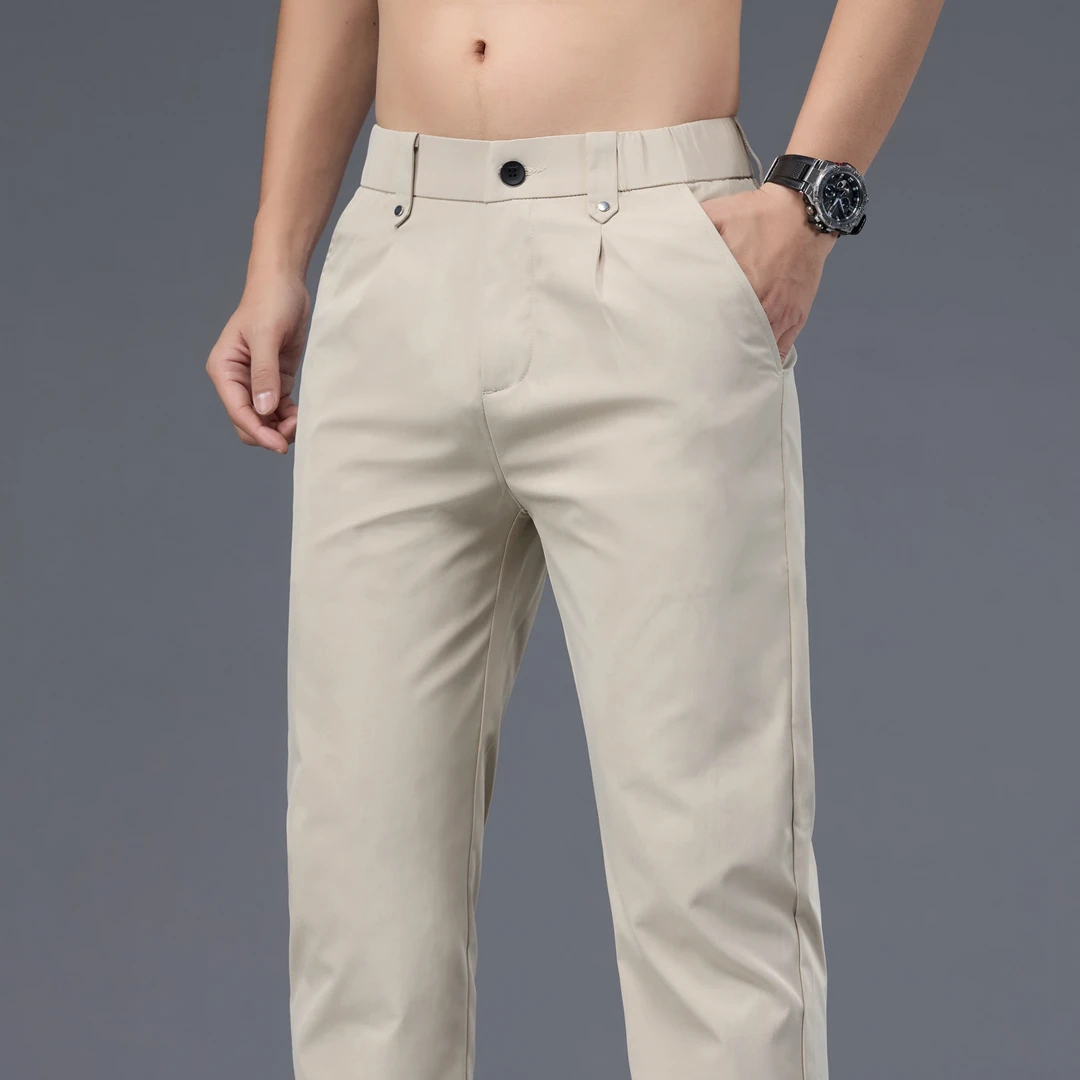 商务休闲裤夏季薄款男士宽松潮流时尚百搭男士裤子夏季薄款冰丝
