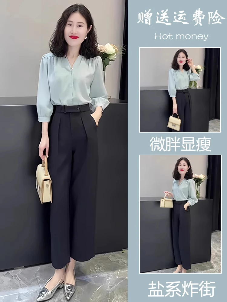 2025夏季新款别致漂亮小衫法式气质高端蓝灰色七分袖衬衫上衣女士