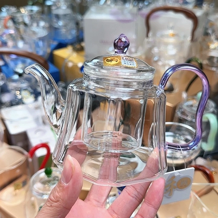 禾器浅紫色锦瑞壶