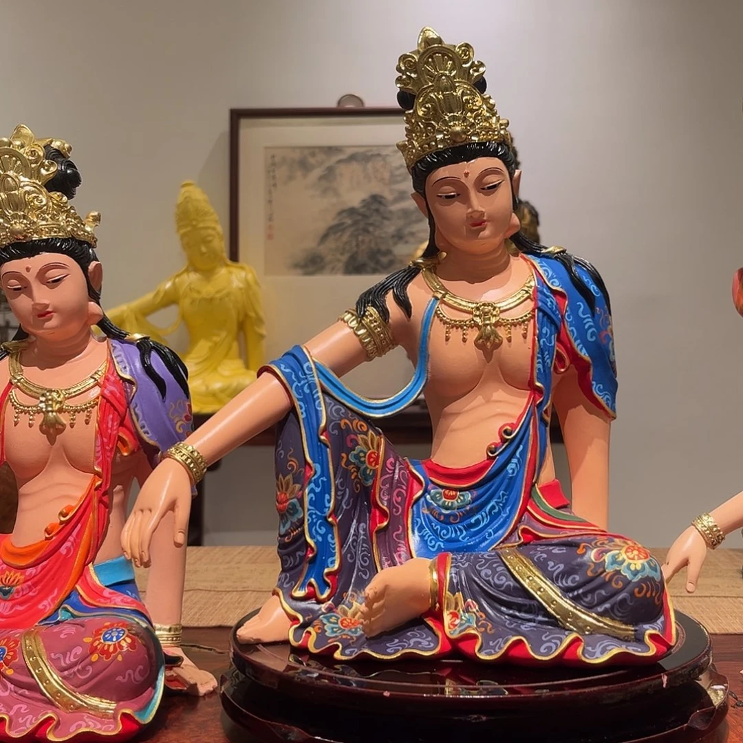 熊***哥香榧木象牙果蓝大彩自在观音30