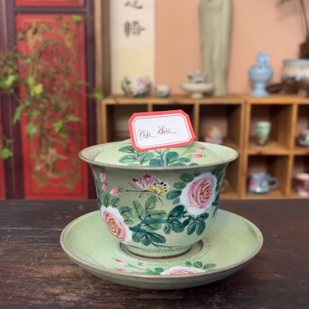 杯柴烧纯手工手绘陶瓷