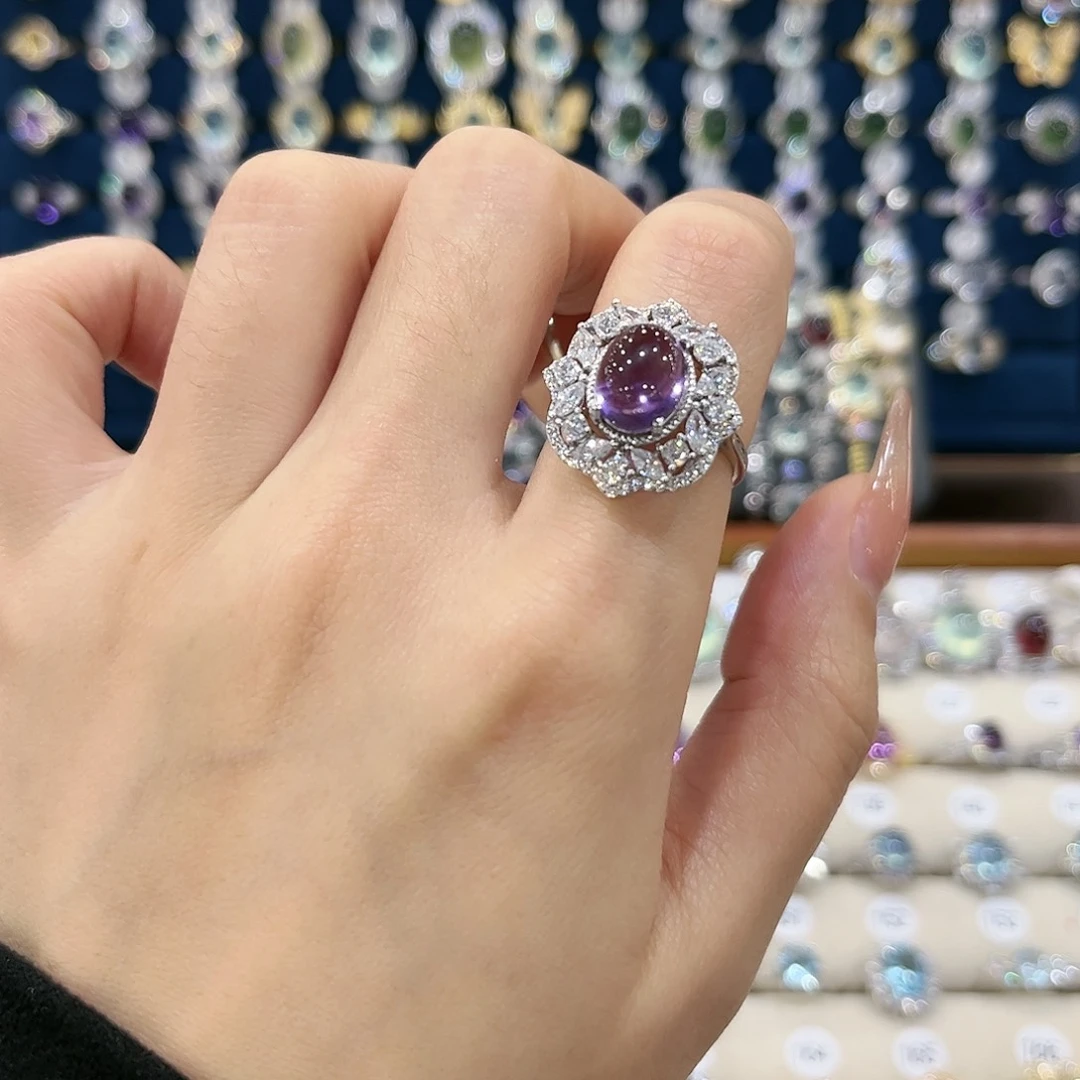 水晶女款银S925镶嵌戒指