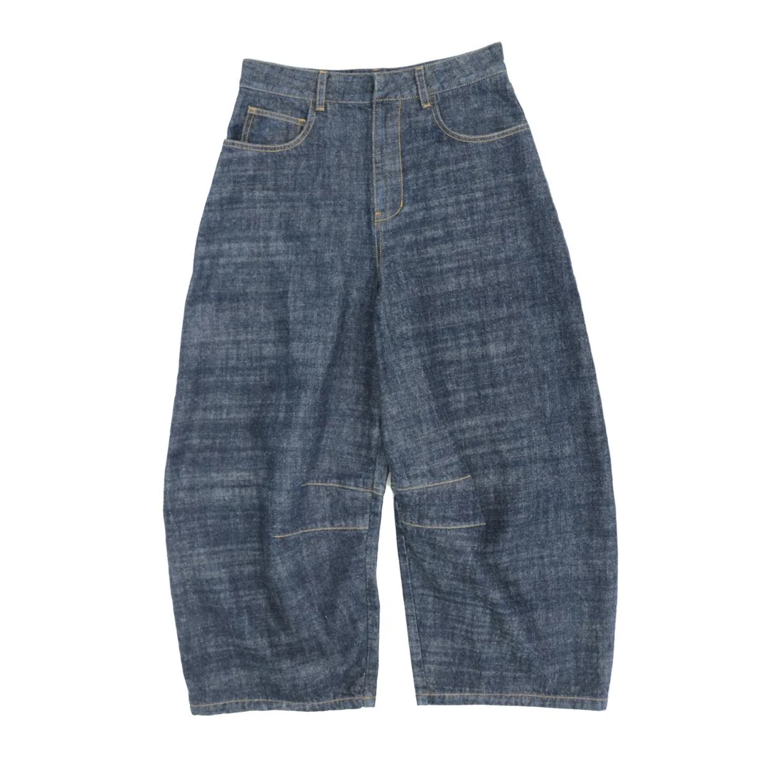 有尾YOUWEI2025冬款新品赤耳丹宁弯刀牛仔裤轻奢Y5125404阔腿裤