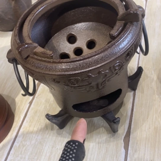 蜜安罐瓷香炉锡茶则