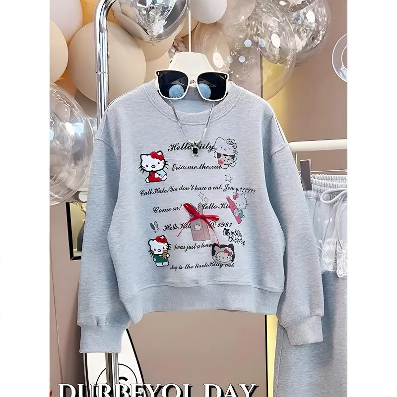 女童卫衣套装2025春秋新款儿童休闲春装女孩花边蕾丝阔腿裤两件套