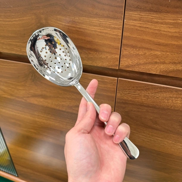 橙姐福利款18-10不锈钢手工分餐漏勺大号鹅蛋勺