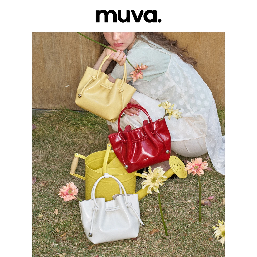 MUVA手提褶皱包上班杂物小拎包春夏休闲逛街通勤女包3.14新品