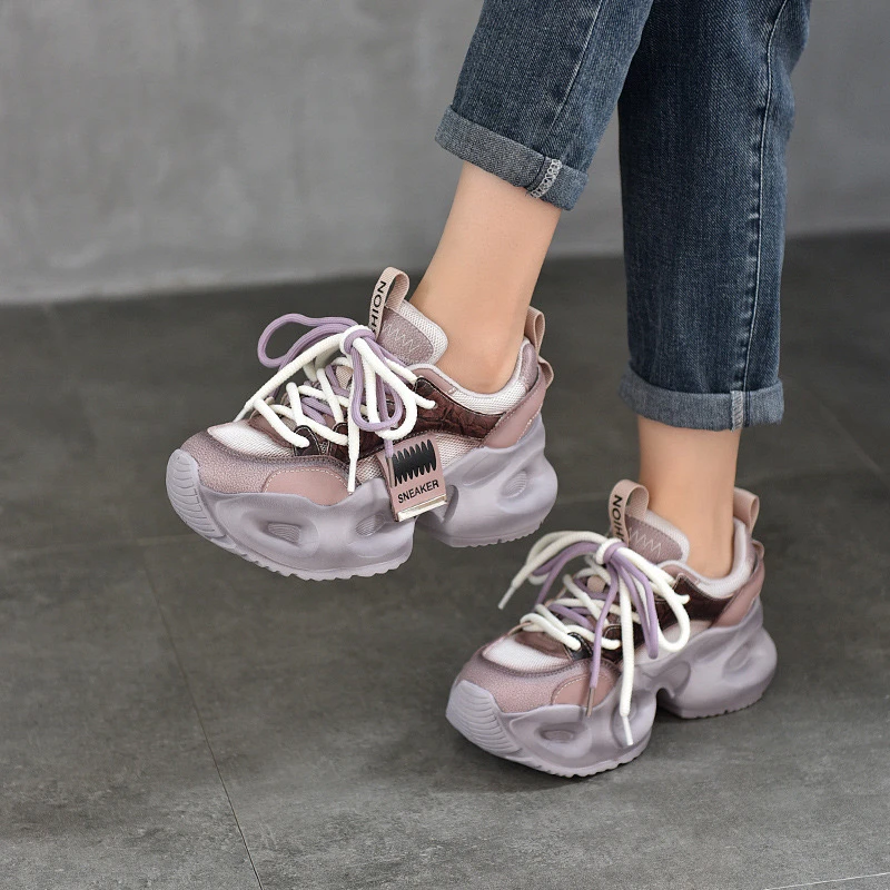 老爹鞋女厚底轻便休闲鞋2025春新款低帮女鞋单鞋潮流网红复古拼色