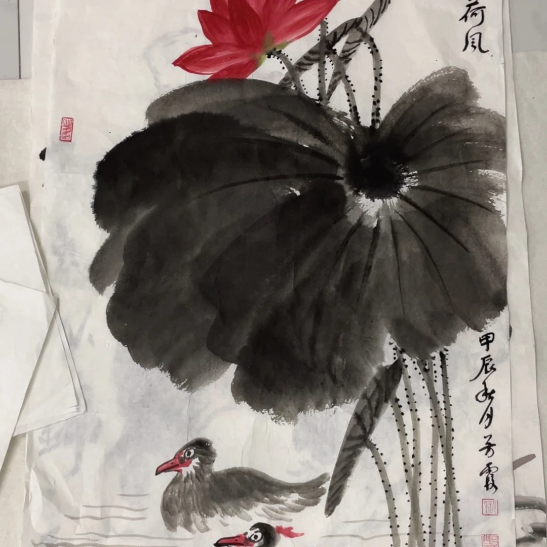 国画芳霞老师绘画