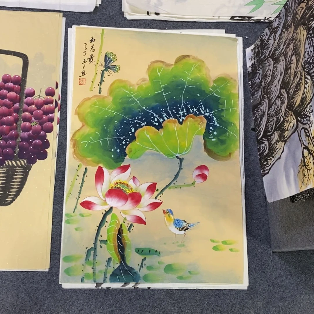 国画68✖️46没骨荷花画画画画画画画