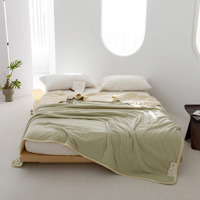 A类夏季空调被全 棉针织棉大豆夏凉被软糯裸睡宿舍可水洗薄被子