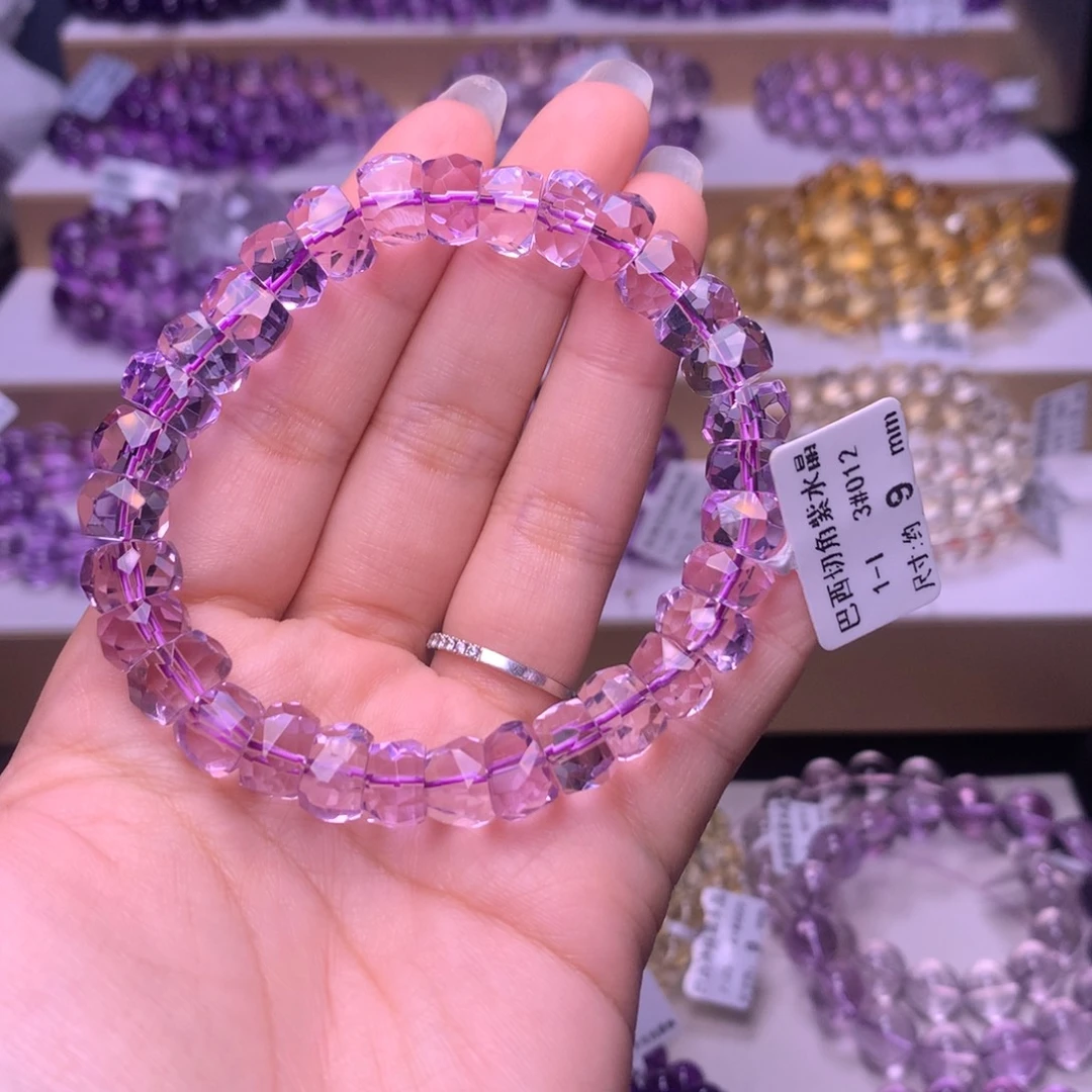 手链紫晶未镶嵌巴西切角